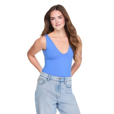 No Boundaries Women's Deep V-Neck Bodysuit
