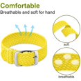 thumbnail image 3 of Bracelet Unisexe en Nylon Perlon avec Boucle Argentée en Acier Inoxydable, Jaune, 18 mm, 3 of 6