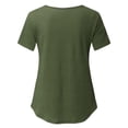 thumbnail image 4 of TIMIFIS Chemises de Maternité pour Femmes Vert Armée T-Shirts d'Allaitement d'Été T-Shirts d'Allaitement Manches Courtes Hauts Décontractés Confortables Unis Col Rond Vêtements de Grossesse - Printemps/été, 4 of 6