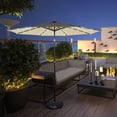 thumbnail image 2 of Costway 10' Solar LED Lighted Patio Market Umbrella Shade Tilt Adjustment Crank Tan, 2 of 8