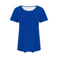 thumbnail image 4 of AherBiu Tuniques pour Femmes Amples Décontractées à Manches Courtes Couleur Unie Confortables d'Été à Col Rond Blouse T-Shirts, 4 of 7