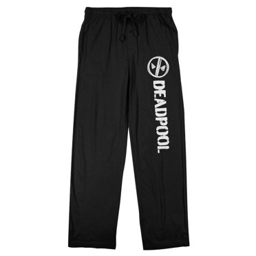 Bioworld DeadpooL Movie Logo White Text Men's Black Sleep Pajama Pants-XL