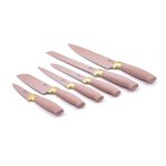 Beautiful 6-Piece Rose Champagne Gold Knife Set