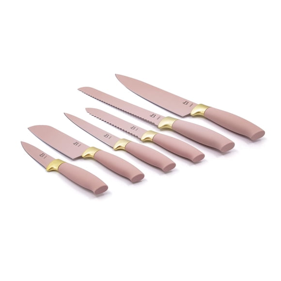 Beautiful 6-Piece Rose Champagne Gold Knife Set
