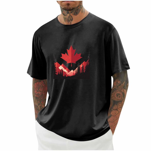 Pisexur T-shirts pour Hommes, Imprimé Col Rond Mode Décontractée Manches Courtes Blouses Col Rond Chemises Noires, 5TG Chemises de Golf Hommes & Chemises Hommes