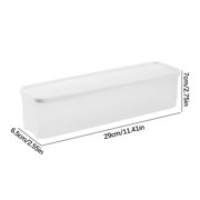yulier Plastic Spaghetti Pasta Containers, Clear Rectangle Noodle Storage Box Airtight Food Storage Container with Lid, Stackable Long Noodle Holder for Kitchen Pantry, Clear