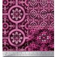 thumbnail image 1 of Soimoi polyester Crepe Fabric Damask Patchwork Print Fabric by Yard 42 Inch Wide, 1 of 3