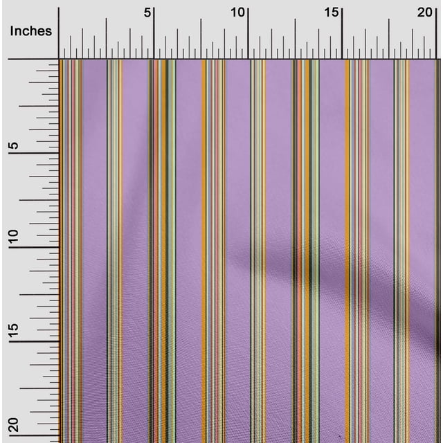 oneOone Cotton Cambric Fabric Multicolor Stripe Decor Fabric Printed BTY 56 Inch Wide