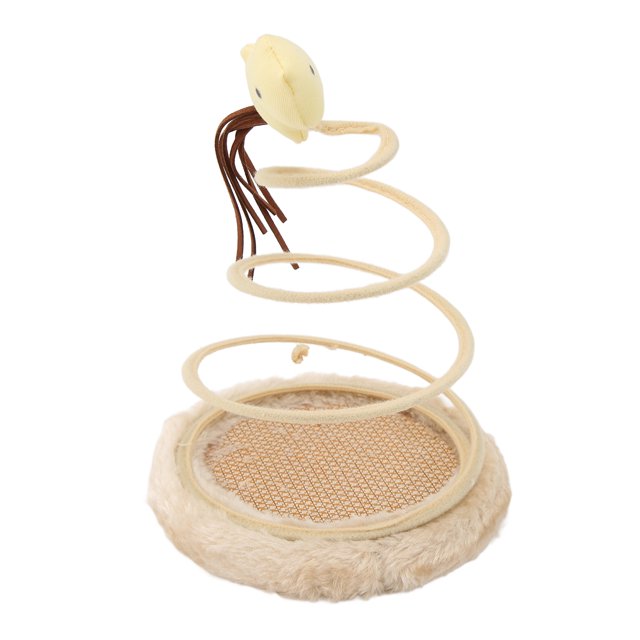 Jouet Interactif de Chat Debout en Peluche, Jouet de Chat de Plaque de Ressort Favorisent l'Exercice Scratcher Base Stable Haute Élasticité pour les Poissons d'Intérieur, Boule