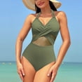thumbnail image 5 of KIHOUT Maillot de Bain une Pièce pour Femmes Mode Printemps Couleur Unie Bikini en Maille, 5 of 5