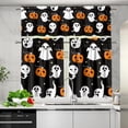 thumbnail image 4 of Halloween Ghost Kitchen Curtains and Valances 3 Piece Set,Valance Curtains for Kitchen Windows Halloween Kitchen Curtains Tiers and Valances for Cafe Living Room Window Decor, 4 of 5