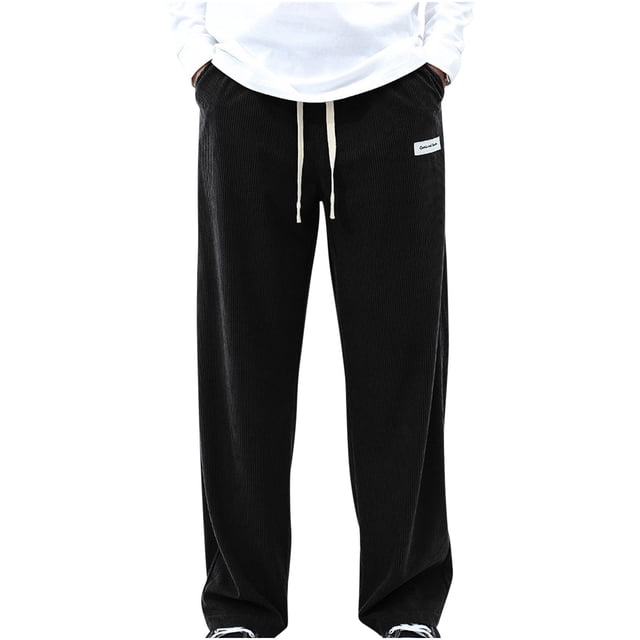 RKSTN Mens Pants Loose Soft Solid Color Drawstring Fashionable Casual Pants Full Length Pants Outdoor Hiking Workout Pants