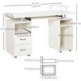 thumbnail image 3 of HOMCOM Computer Desk, Writing Desk with Keyboard Tray, CPU Stand, Drawers, 3 of 10