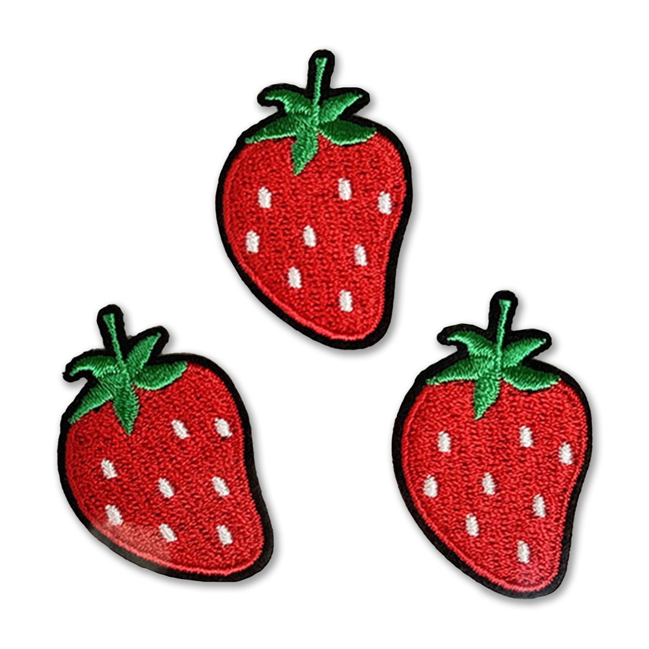 LA VOGUE Strawberry écusson brodé thermocollantes, 3 pièces - ~11.43 × 8.89 cm (4.5 × 3.5 po)