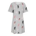 thumbnail image 5 of Ketyyh-chn99 Ensemble de Pyjama pour Femmes Shorts Chemise de Nuit à Manches Courtes Imprimée Col Rond Mignonne Nuisette Confortable Robe Gris,P, 5 of 5