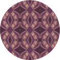 thumbnail image 1 of Ahgly Company Tapis Rond Lavable en Machine Intérieur Transitionnel Rouge Indien, 6 Pieds Rond, 1 of 7