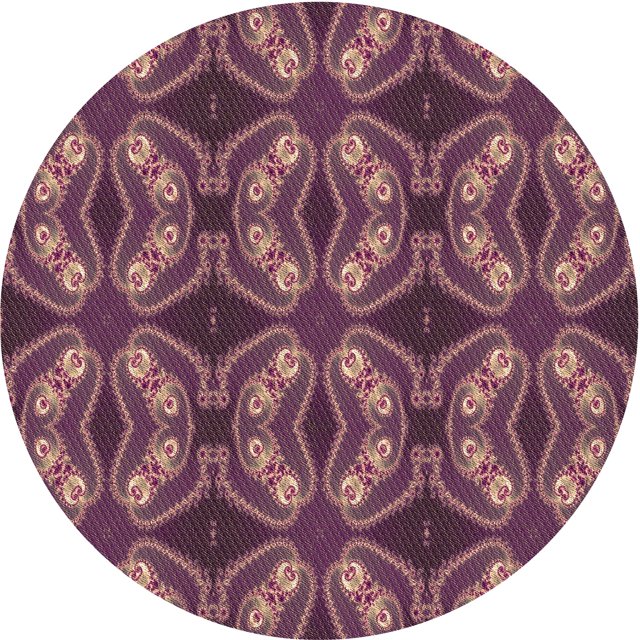 Ahgly Company Tapis Rond Lavable en Machine Intérieur Transitionnel Rouge Indien, 6 Pieds Rond