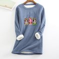 thumbnail image 1 of Blouses pour Femmes Col Rond Poche Épaissie Peluche Chaude Manches Longues Hauts Chandails en Molleton en Liquidation, 1 of 5
