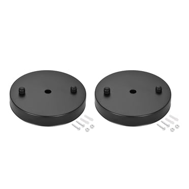 Unique Bargains Retro Light Canopy Kit Pendant Lighting Ceiling Plate DIY 120mm 4.7Inch Black 2Pcs