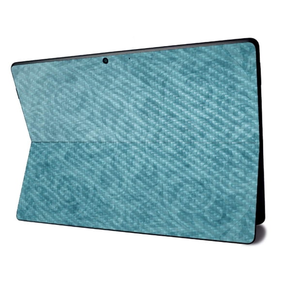 MightySkins Carbon Fiber Skin for Microsoft Surface Pro X - Baby Blue Jacquard | Textured Carbon Fiber Finish | Easy to Apply, Remove, and Change Styles | Made in The USA