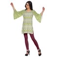 thumbnail image 3 of Moomaya Kurtis Courtes en Poly-Crêpe pour Femmes, Robe à Manches Kimono Imprimée, Haut Indien, 3 of 5