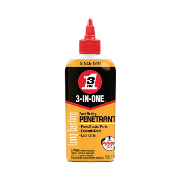 3-IN-ONE 120015 Penetrant Drip Oil to Loosen Stuck Parts & Stop Rust, 4 Ounces