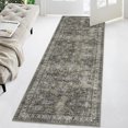 thumbnail image 2 of HOMERRY Washable Runner Rug 2x6 Entryway Rug Boho Tribal Runner Rug for Hallway Vintage Print Distressed Runner Carpet Non-Slip, Green, 2 of 7
