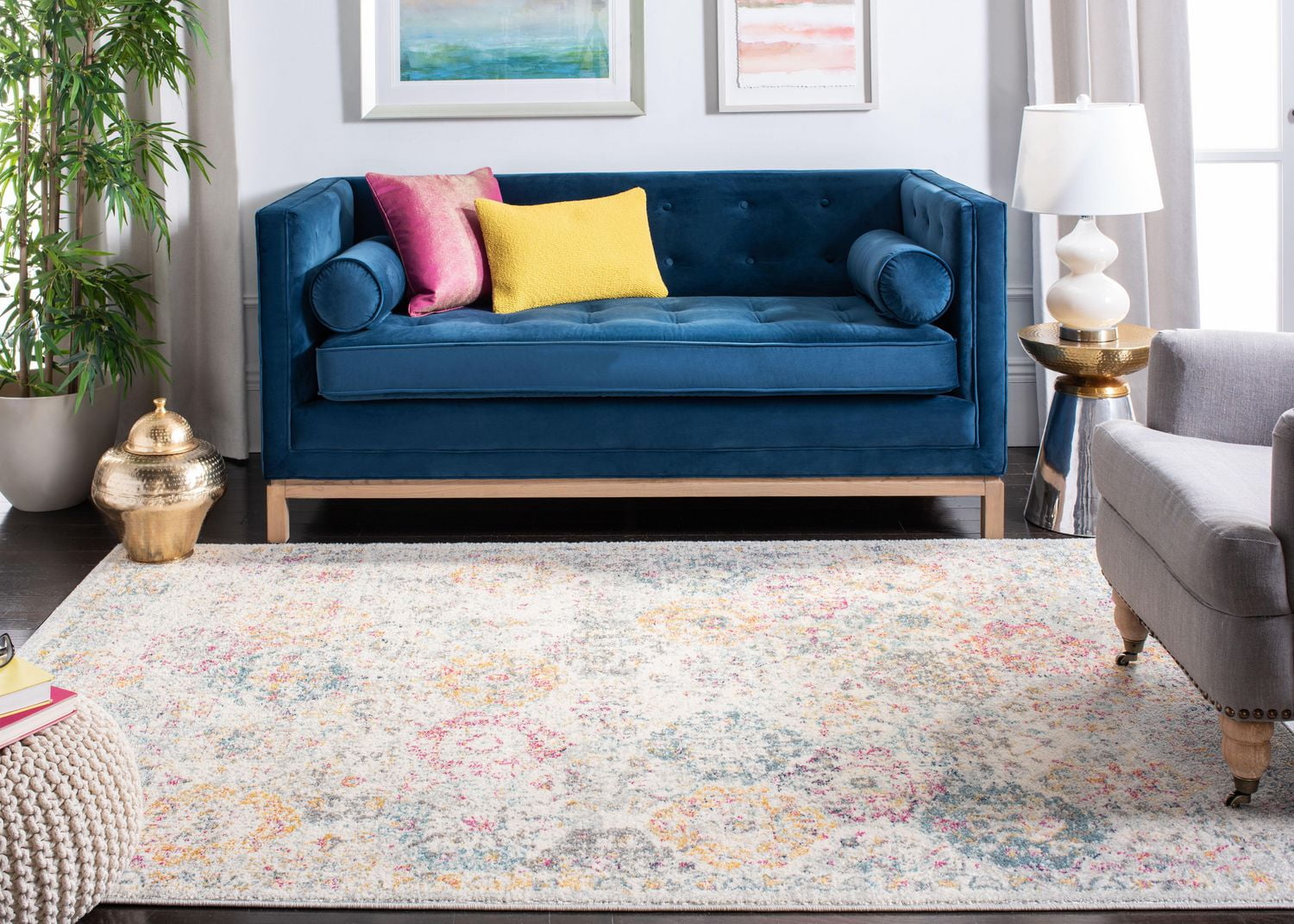 SAFAVIEH Madison Judith Geometric Floral Area Rug