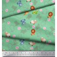 thumbnail image 2 of Soimoi Polyester Crepe Fabric Floral & Cute Animals Cartoon Print Fabric by The Yard 42 Inch Wide, 2 of 3