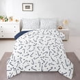 thumbnail image 2 of YST Christmas Reversible Bedding Set for Kids Adults, Christmas Candy Cane Pattern Comforter Set, Winter Holiday Theme Bedding Comforter Sets, White Duvet Insert (Navy Blue, Queen Size), 2 of 7