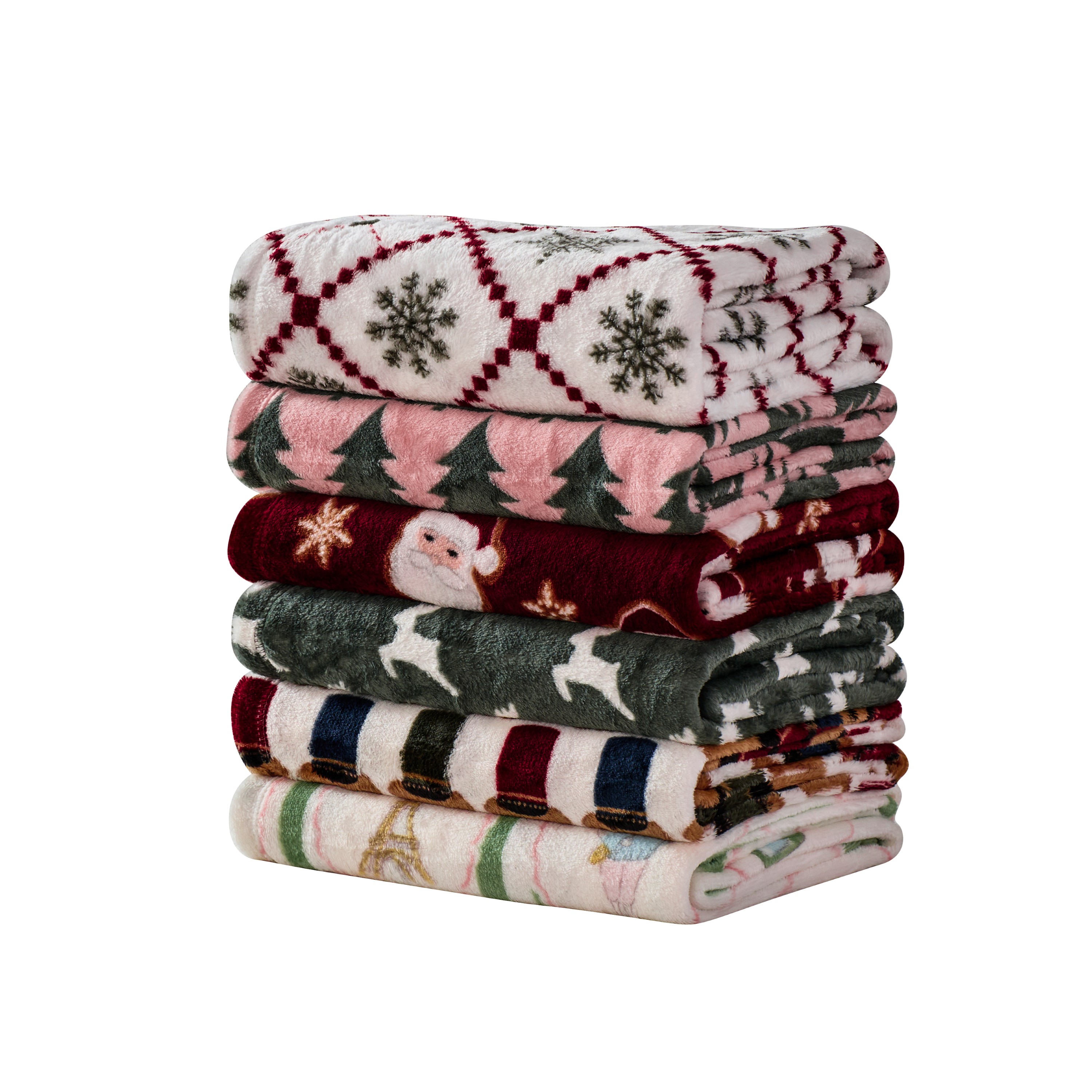 Jeté en peluche Holiday Time Timbres, 50 po x 60 po