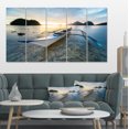 thumbnail image 1 of Boat Docked at Beautiful Sunset - Seashore Canvas Art Print, 1 of 3