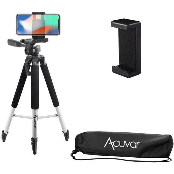Acuvar Trépied Pro Series de 57 Pouces et Support Universel pour Téléphone Intelligent Acuvar pour Tous les Téléphones Intelligents iPhone et Android