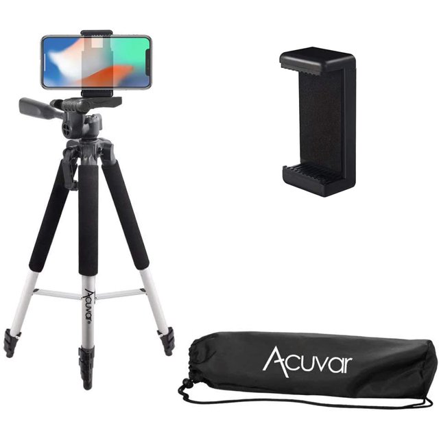 Acuvar Trépied Pro Series de 57 Pouces et Support Universel pour Téléphone Intelligent Acuvar pour Tous les Téléphones Intelligents iPhone et Android