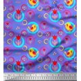 thumbnail image 1 of Soimoi Rayon Fabric Floral,Circle & Bird Artistic Printed Fabric 1 Yard 56 Inch Wide, 1 of 3