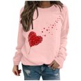 thumbnail image 2 of Levmjia Chandail de la Saint-Valentin pour Femmes Chandails à Manches Longues pour Femmes Imprimé de la Saint-Valentin Col Rond Chandail à Enfiler Hauts Chandail Décontracté, 2 of 6