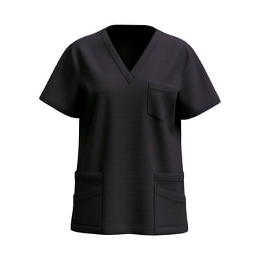 Amzcrzy Hauts de Sarrau Femmes Mode Couleur Unie Sarraus de Travail pour Femmes Décontracté Manches Courtes Col en V Hauts d'Infirmière avec Poches Confortable Uniforme de Travail Classique