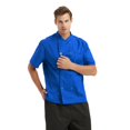 thumbnail image 4 of TOPTIE Veste de Chef Unisexe à Manches Courtes, Bleu Royal, 4 of 8