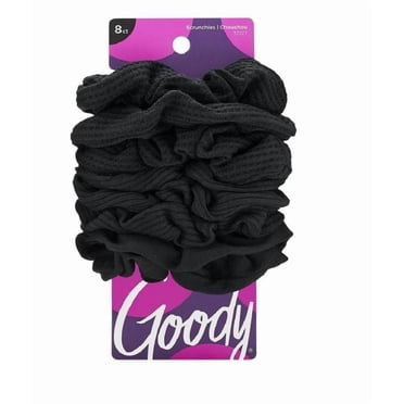 Goody Ouchless Scrunchies - Gentle Hair Scrunchies - Black - 8 Ct