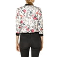 thumbnail image 3 of INSPIRE CHIC Blouson Bomber pour Femme Coupe Ajustée Léger à Fermeture Éclair Blanc P, 3 of 8