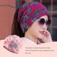 thumbnail image 4 of Tuque Décontractée Style Bohème Hijab Musulman Turban Extensible Mode Bonnets de Protection des Oreilles Accessoires de Coiffure Bonnet Fleur Rose, 4 of 6