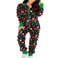 thumbnail image 3 of Combinaison une Pièce à Carreaux pour Femmes, Combinaison Adulte Sans Pieds, Pyjama de Nuit avec Chandails à Capuchon S-TTG, 3 of 5