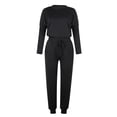 thumbnail image 3 of Yuyuzo Womens Casual Solid Color Set Sweatsuit Pullover Jogger Pants Two Piece Outfit Tracksuits, 3 of 6