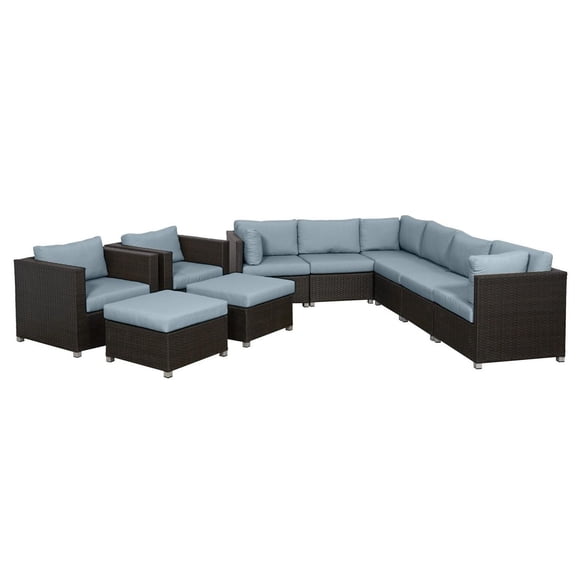 Innesbrook Collection Ensemble de conversation de patio en aluminium 10 pièces avec coussins de spa