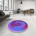 thumbnail image 4 of Ahgly Company Tapis Rond Lavable en Machine Intérieur Transitionnel Mimosa Violet, 5 Pieds Rond, 4 of 7