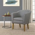 thumbnail image 2 of HomePop Barrel Shaped Accent Chair, Gray and Brown, 2 of 2