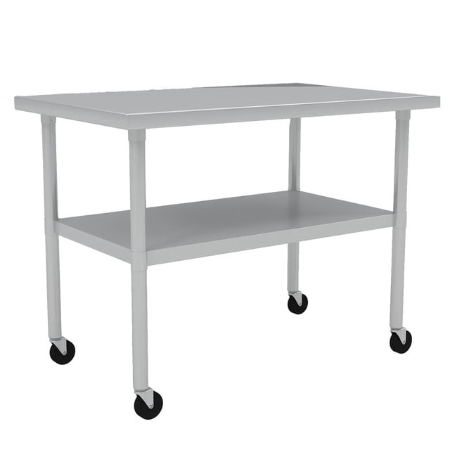Yiwa Stainless Steel Prep Table, Adjustable Lower Shelf, for Kitchen, Restaurant, Home, Garage, Hotel
