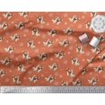 thumbnail image 3 of Soimoi Orange Rayon Fabric Bird,Paw & Cocker Spaniel Dog Printed Craft Fabric by the Yard 56 Inch Wide, 3 of 3