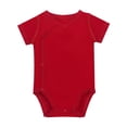thumbnail image 1 of MIASHUI Baby Short Sleeve Side Snap Bodysuit Unisex Solid Color Soft Clothes,Red,NB, 1 of 2