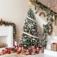 thumbnail image 2 of BeesClover 4.5/6/7.5/9FT Pre-Lit Artificial Christmas Tree,Christmas Pine Tree with Pine Cones,150 LEDs & 352 Tips - Hinged Stand PVC Holiday Trees Decor for Home/Office/Party, 2 of 8